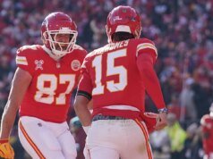 Patrick Mahomes tuvo un dulce gesto para Travis Kelce después de su touchdown récord