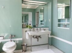 Trump presenta baño Lincoln renovado en la Casa Blanca, con vista de la demolición del ala este