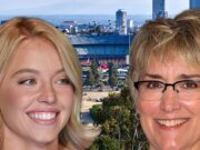 Sidney Swinney y Christy Martin participan juntos en el cuarto juego de la Serie Mundial