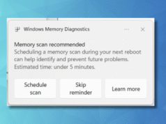 La nueva función de diagnóstico de memoria de Windows 11 le notifica un análisis rápido de la memoria después de un reinicio inesperado