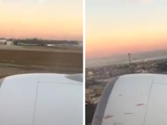 Un avión de Saudi Airlines choca contra una bandada de pájaros justo después del despegue, ver vídeo