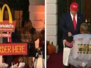 Donald y Melania Trump reparten dulces a los niños en la Casa Blanca por Halloween