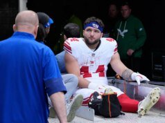 Lesión de Cam Scottebo: el novato de los Giants se somete a una cirugía por dislocación del tobillo