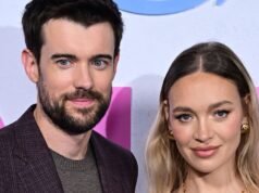 Jack Whitehall y su prometida de piernas largas, Roxy Horner, comparten un beso apasionado mientras las modelos lo apoyan en el estreno de Malice en Londres.