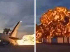 El incendio del avión de UPS en Kentucky fue visto en video