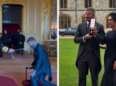 Sir David Beckham fue nombrado caballero por el rey Carlos en el Castillo de Windsor.