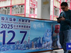 Cuatro detenidos por destrozar carteles electorales y banderas de campaña de la asamblea de Hong Kong