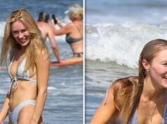 Cassie Randolph llega a la playa en diminuto bikini después de casarse con Bryton Reinhardt