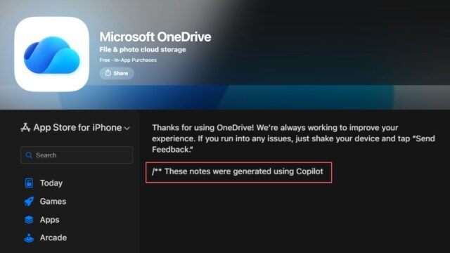 Changelog-for-OneDrive-iOS-app-shows-that-the-notes-were-generated-using-Copilot-1.jpg