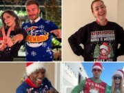 ¡Estrellas con suéteres navideños de mal gusto!