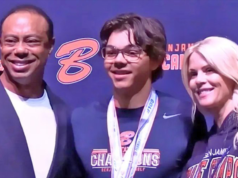 Tiger Woods y su ex esposa Elin Nordegren se reúnen para apoyar a su hijo Charlie en el título estatal