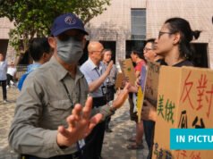 Manifestantes de Hong Kong piden un alto el fuego antes del quinto aniversario de la guerra entre Rusia y Ucrania
