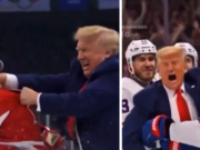 El presidente Trump comparte un video de un jugador de hockey canadiense golpeando a la IA y gana el oro con EE. UU.