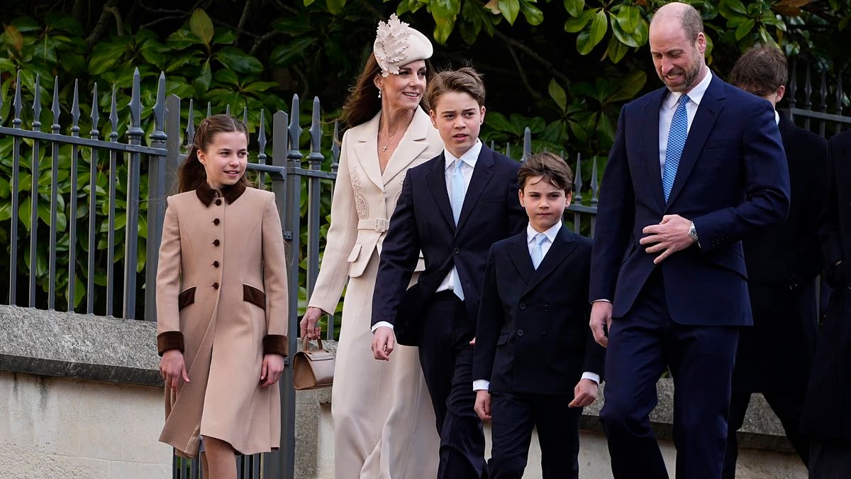 Guillermo y Catalina traen a sus hijos para reunirse con el rey Carlos y la reina Camilla en Windsor para el servicio del Domingo de Pascua, pero no hay lugar para Andrés.