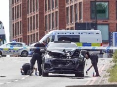 La mujer, de 28 años, murió tras ser atropellada por un Audi en el centro de la ciudad, mientras que el hombre, de 22 años, fue detenido