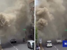 El humo envuelve el vecindario de Kowloon Bay después del incendio en la cocina de un restaurante; 8 personas fueron evacuadas.