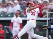 Joshua Báez de los Cardinals tuvo una noche de carrera liderando Triple-A en jonrones