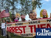 ‘Corrupción’: Manifestantes se manifiestan mientras Trump organiza un evento de UFC en su cumpleaños | Donald Trump