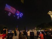 Seattle celebra el Mundial con un marcador con drones