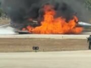 Un avión de combate se estrella en el aeropuerto de una isla turística griega después de estallar misteriosamente en llamas en el aire
