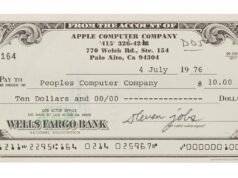 El cheque del bicentenario de Steve Jobs sale a subasta