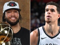 Michael Porter Jr. espera en la lista de invitados mientras entra Brunson de los Knicks