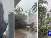 Fuertes vientos y lluvias azotaron Hong Kong y China cuando la tormenta tocó tierra.