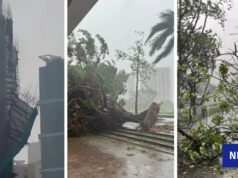 Fuertes vientos y lluvias azotaron Hong Kong y China cuando la tormenta tocó tierra.